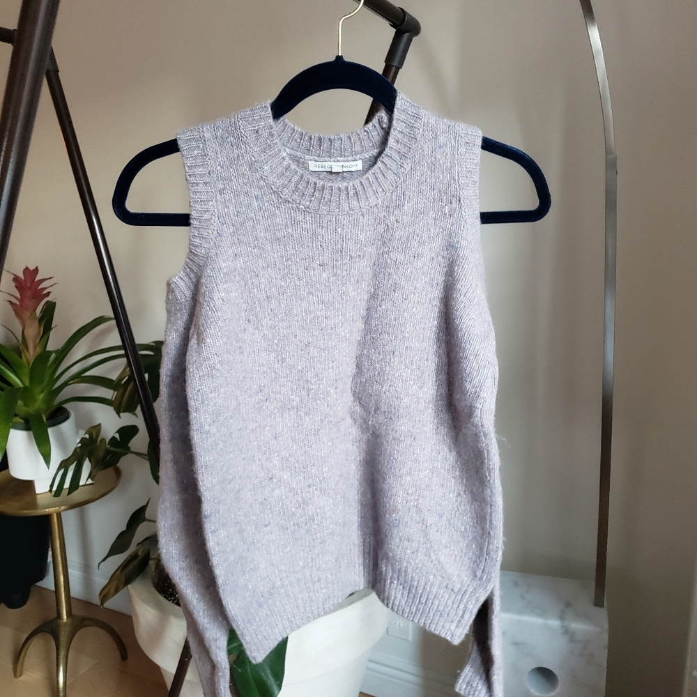 Rebecca Minkoff page purple cold shoulder sweater size xxs